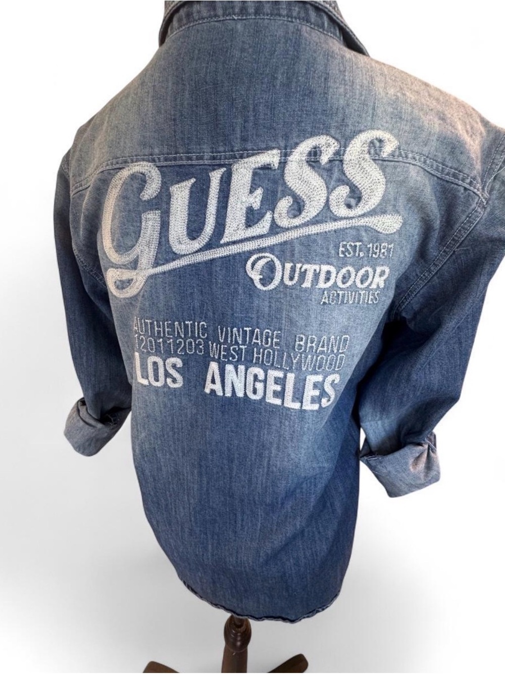 Guess Denim Embroidered Button up - Picture 4 of 6